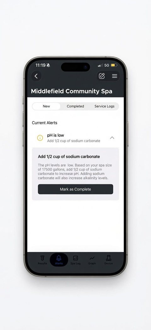 Amano app showing a guided dosing recommendation to raise pH